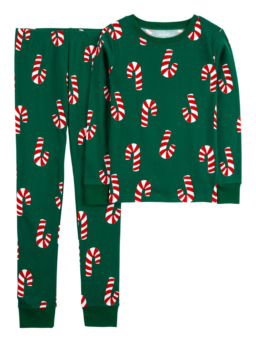 Kids 2-Piece Christmas Candy Cane 100% Snug Fit Cotton Pajamas
